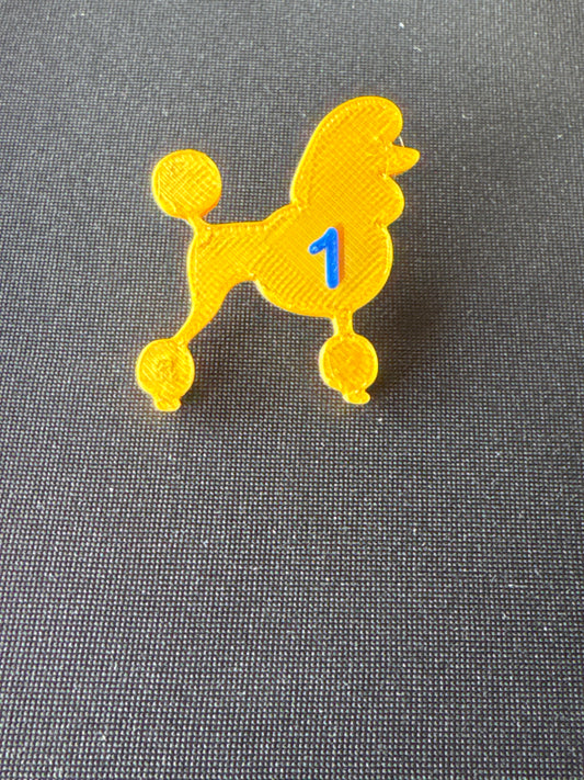 Poodle Number Pin