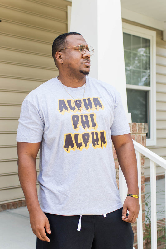 Grey Alpha Phi Alpha Drip Shirt