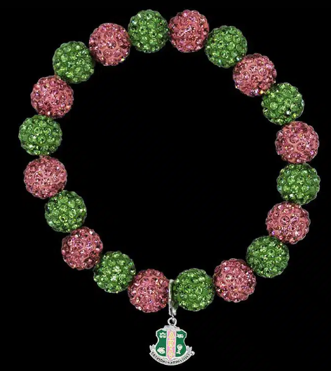 Pink and Green Bead Bracelet