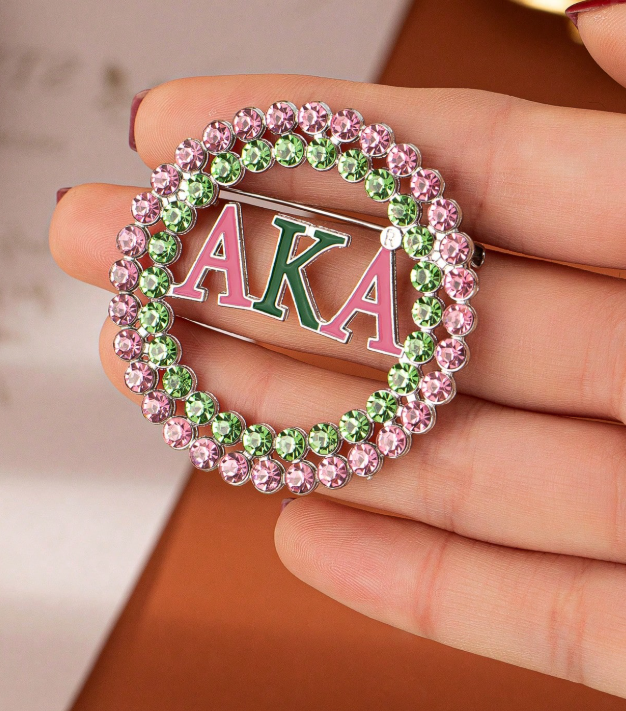 AKA Rhinestone lapel pin