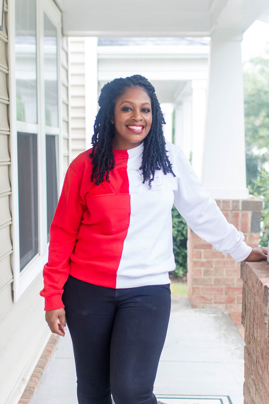 Chenille Letter 2 Tone Sweatshirt