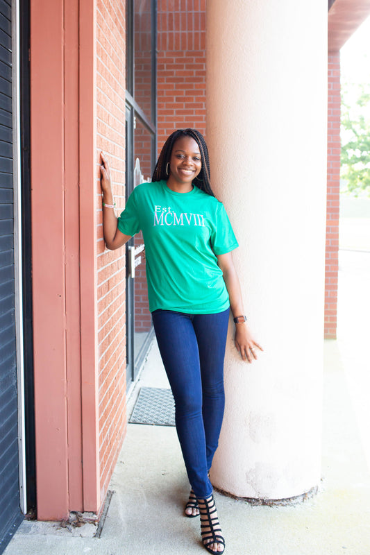 Teal Tee Rose Gold Monogram Tee