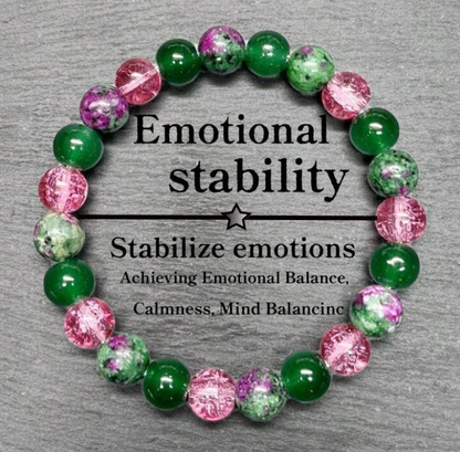 Pink and Green Bead Bracelet